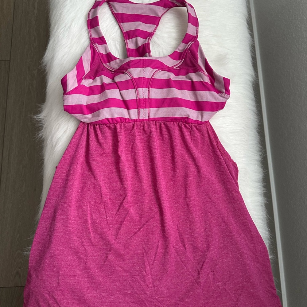 Lululemon Athletica Pink Striped Racerback Dress